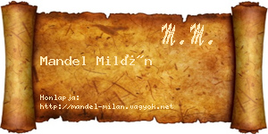 Mandel Milán névjegykártya
