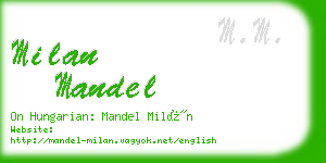 milan mandel business card